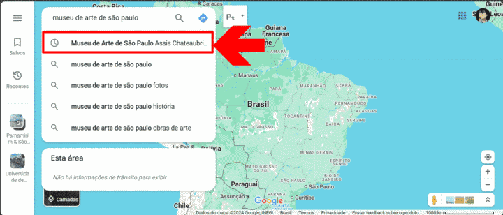 imagem mostra o google maps aberto no pc