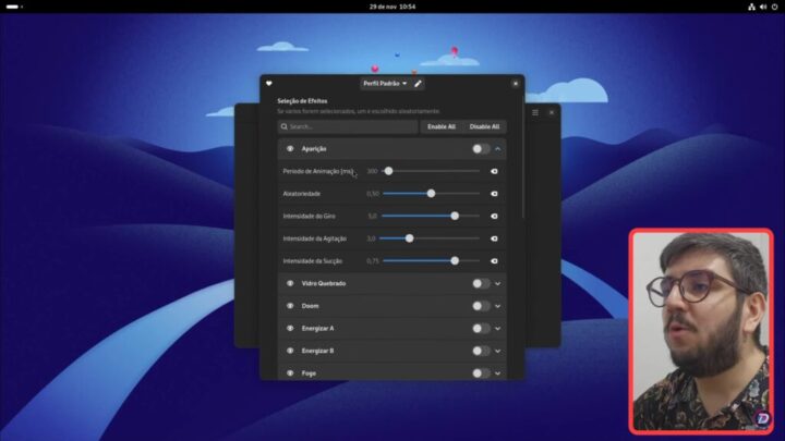 Burn My Windows: transforme seu desktop Linux com efeitos especiais 4 Personalizando efeitos Burn My Windows transforme seu desktop Linux com efeitos especiais (3)