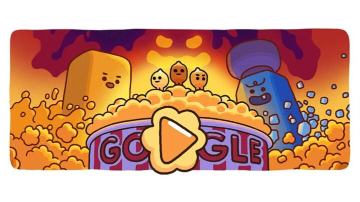 Doodle do Google que celebra pipoca