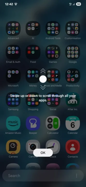 Tela mostrando novidades do One UI 7
