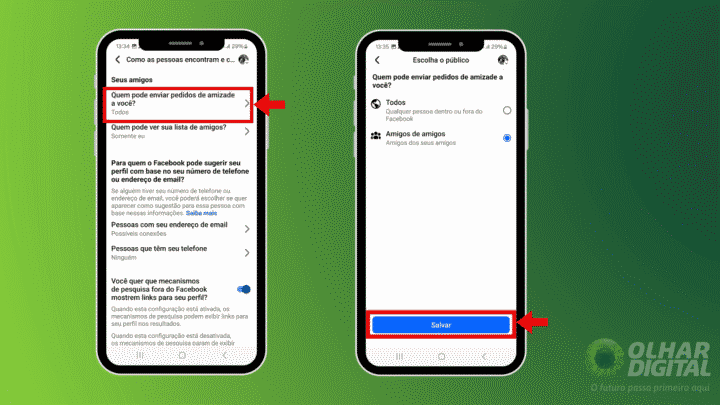 Passo 3 para bloquear solicitações de amizade no Facebook
