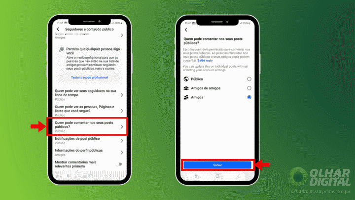 Passo 3 para limitar comentários no Facebook