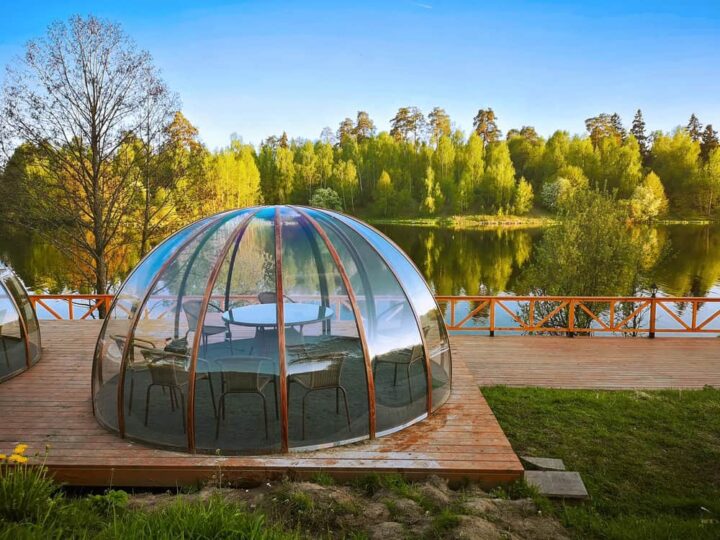 Bela vista de Grebnevo, na Rússia