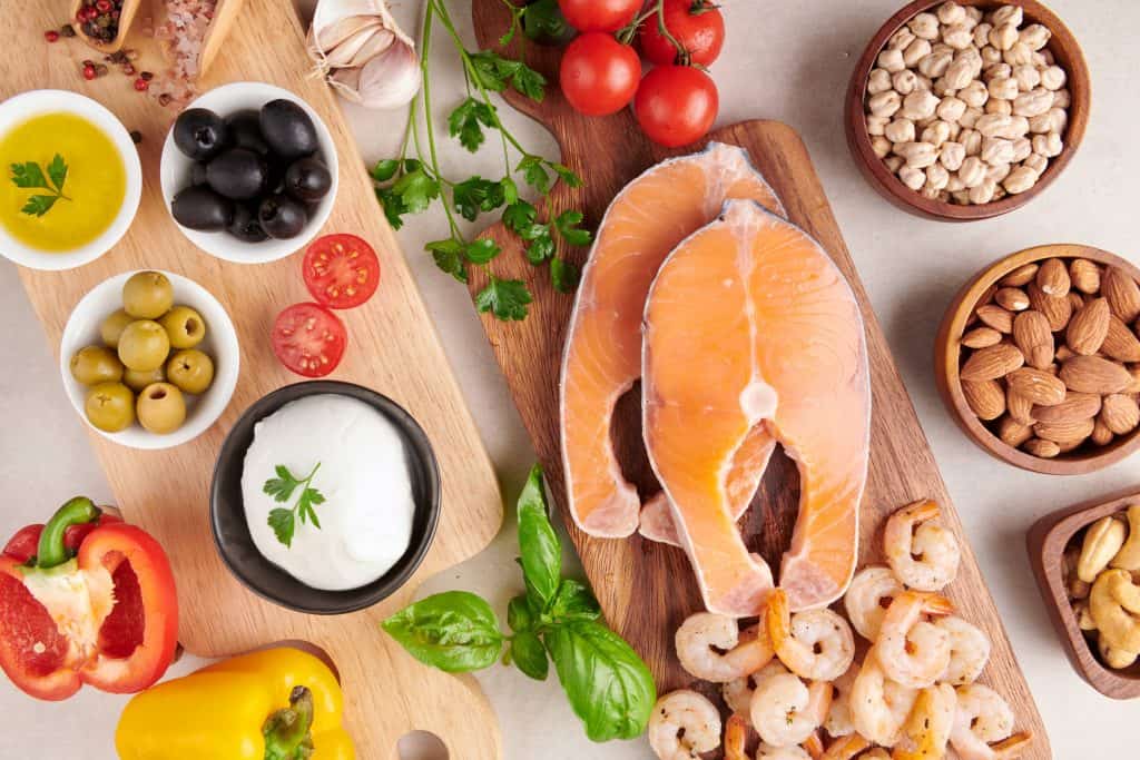 alimentos baseados em dieta mediterrânea