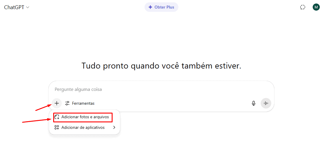 Passo 1 para obter foto profissional por meio do ChatGPT