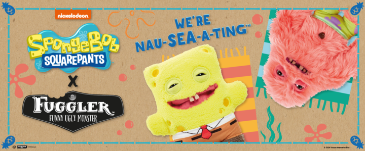 Parcerias com marcas como o Bob Esponja impulsionam as vendas dos Fugglers, que estão virando a nova febre do mundo dos colecionáveis (Imagem: Spin Master/Nickelodeon/Divulgação)