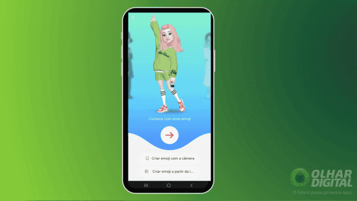 Captura de tela para personalizar contatos com emojis no celular Samsung