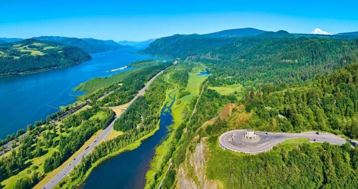 Vista panorâmica do rio Columbia
