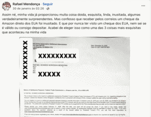 Por que a Amazon está enviando cheques para brasileiros?