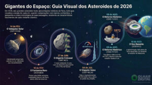 No radar da NASA: veja quando passam 6 asteroides “potencialmente perigosos” em 2026