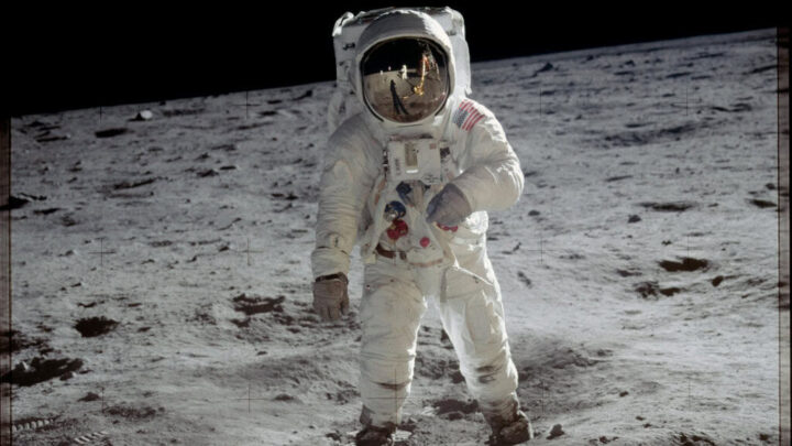 Astronauta "Buzz" Aldrin na Lua durante a Apollo 11