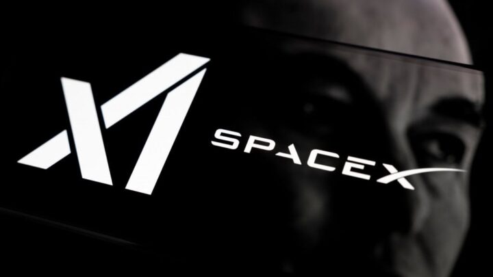 Montagem juntando xAI, SpaceX e Elon Musk, dono de ambas as empresas