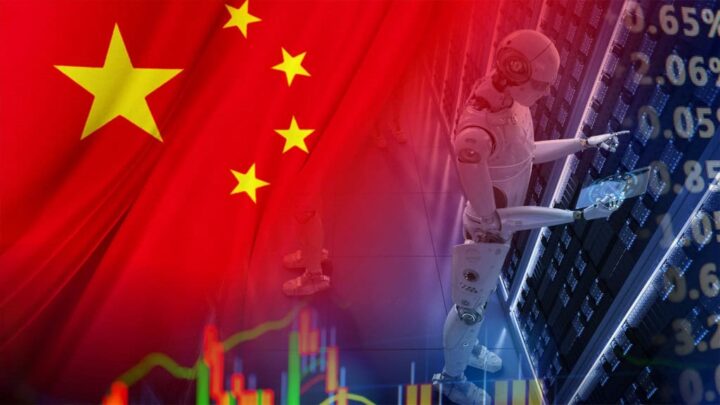 Ilustração de robô trabalhando na China