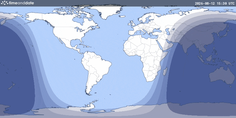 trajeto eclipse solar total agosto 2026