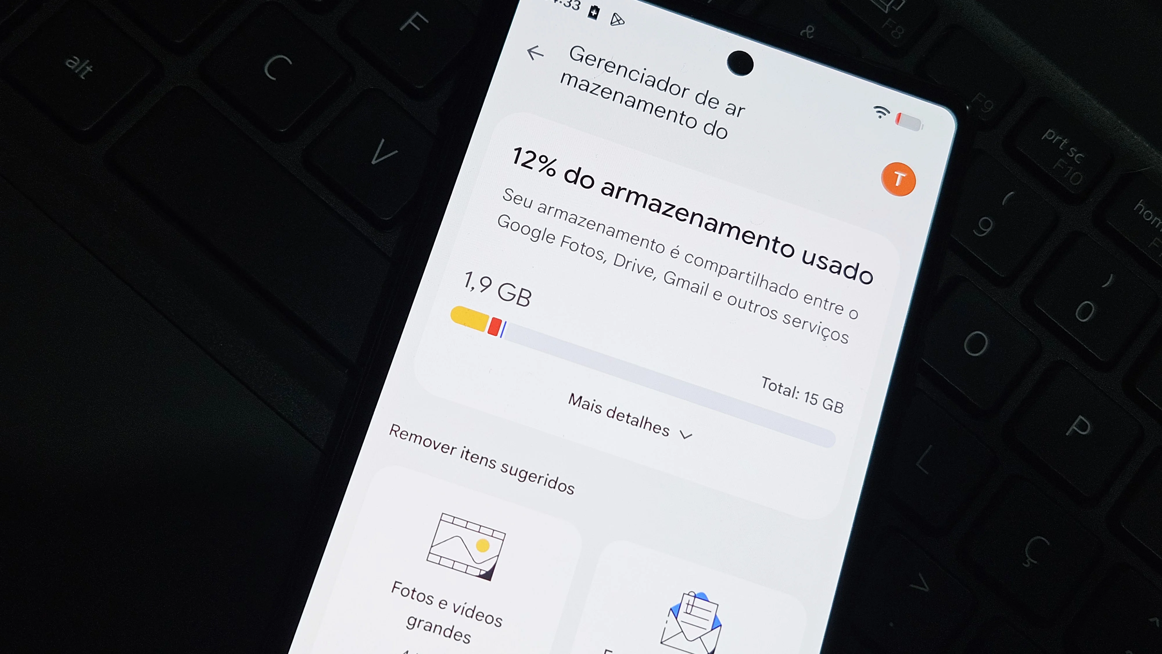 Armazenamento da conta Google
