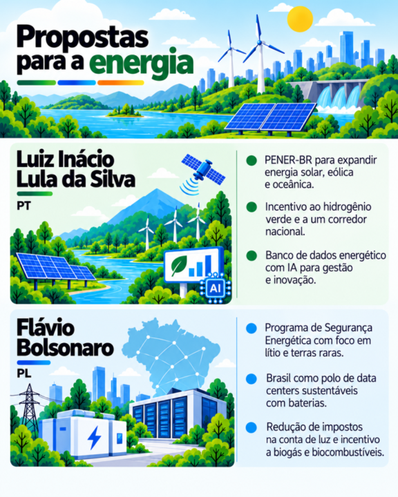 Resumo das propostas dos candidatos em relação ao setor energético. 